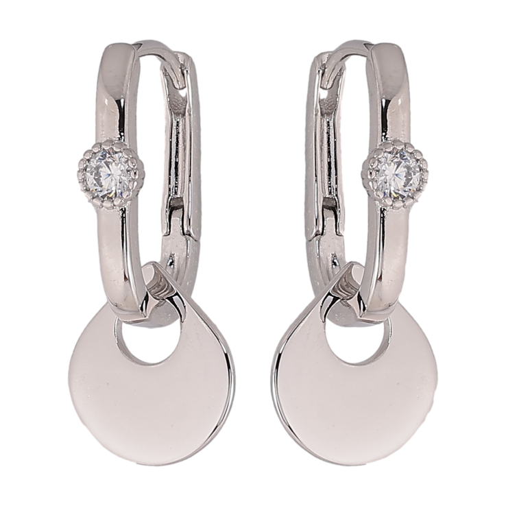 Сережки Xuping колір Родій підвіски на колечках "Кола" 2 в 1 фото №4 Сережки Xuping колір Родій підвіски на колечках "Кола" 2 в 1 фото №4