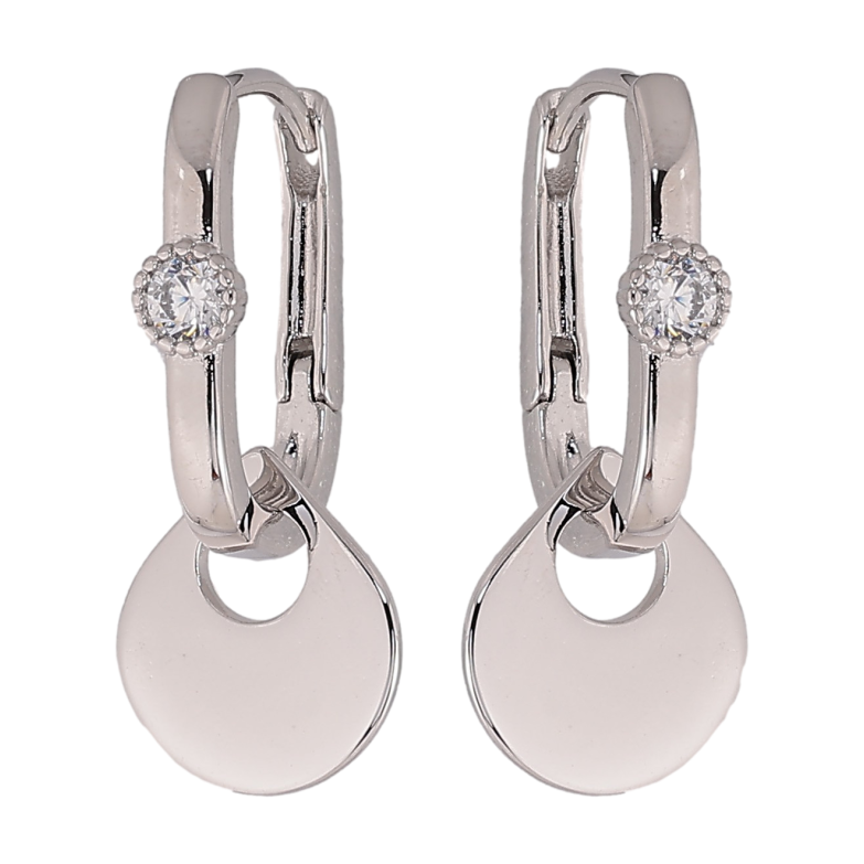 Сережки Xuping колір Родій підвіски на колечках "Кола" 2 в 1 фото №18