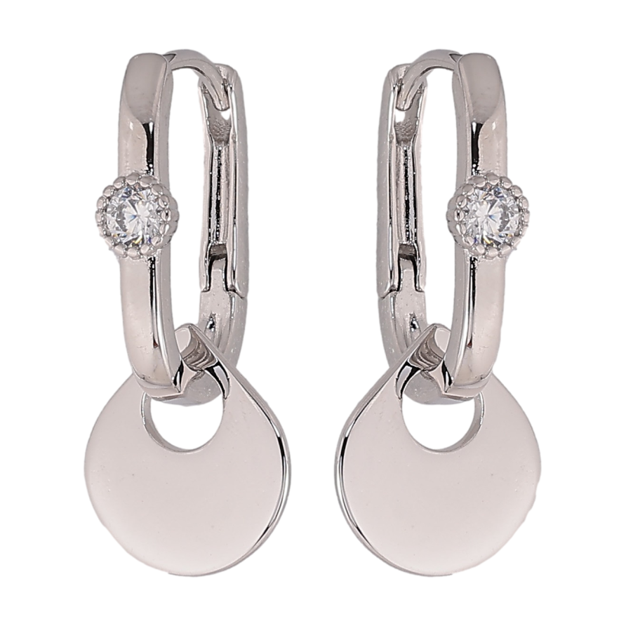 Сережки Xuping колір Родій підвіски на колечках "Кола" 2 в 1 фото №1