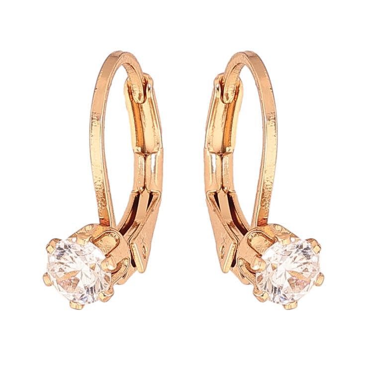 Сережки Xuping колір позолота 18K французький замок кристали на дужках ø 4мм фото №6 Сережки Xuping колір позолота 18K французький замок кристали на дужках ø 4мм фото №6