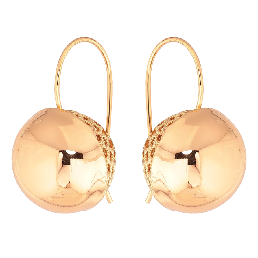 Сережки Xuping колір позолота 18K французький замок кулі на дужках ø 1.9см фото №1 Сережки Xuping колір позолота 18K французький замок кулі на дужках ø 1.9см фото №1