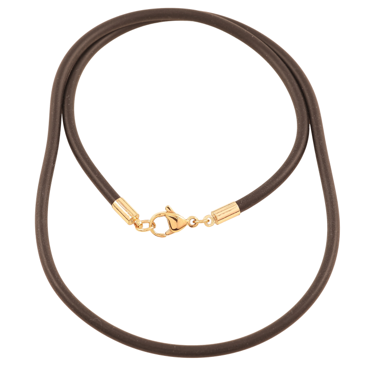 Шнур Xuping Позолота 18K "Чорний каучуковий шнур" довжина 51см х 3мм фото №3