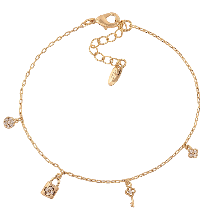 Браслет Xuping цвет Позолота 14K "Цепочка с подвесками" размер с доп. цепочкой 17-20.5см х 1мм фото №10