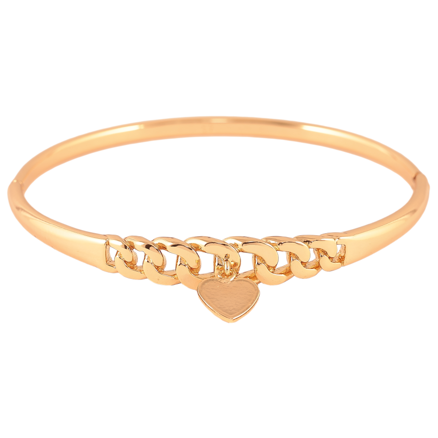 Браслет Xuping цвет Позолота 18K "Узор цепочка с подвеской сердечко" ø 5.7см фото №1