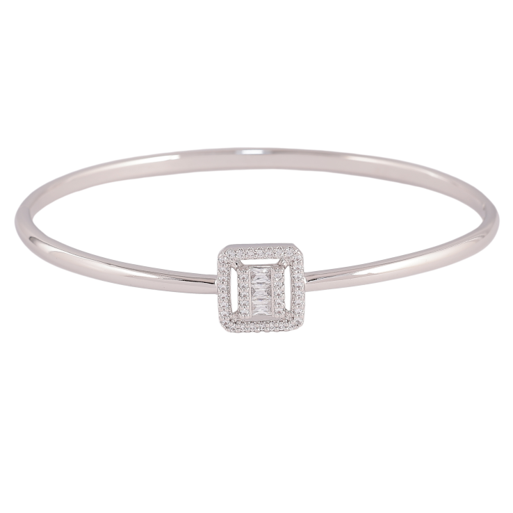 Браслет Xuping колір Родій "Візерунок з кристалами" ø 6см фото №14