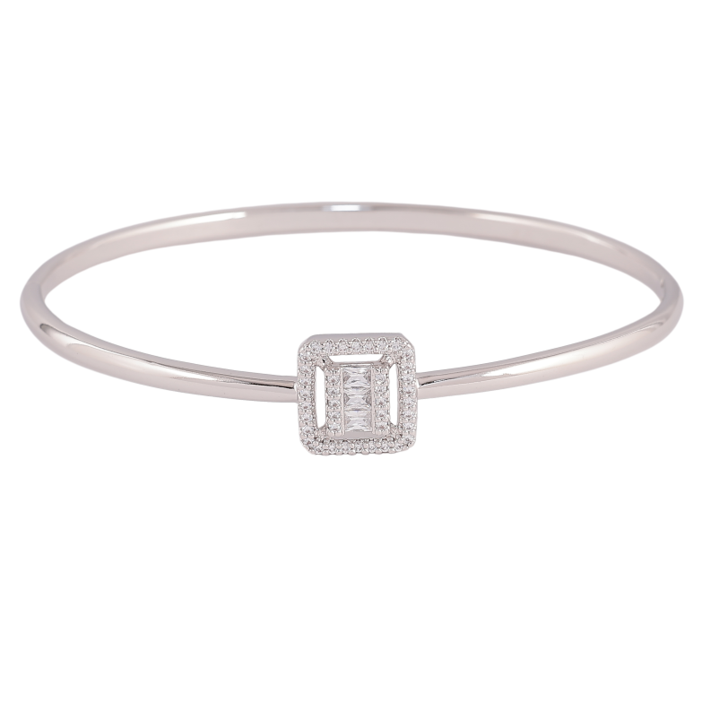 Браслет Xuping колір Родій "Візерунок з кристалами" ø 6см фото №1 Браслет Xuping колір Родій "Візерунок з кристалами" ø 6см фото №1