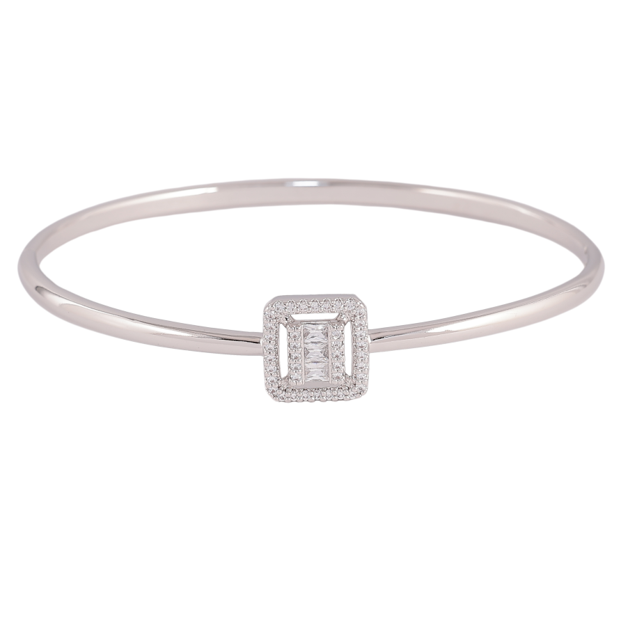 Браслет Xuping колір Родій "Візерунок з кристалами" ø 6см фото №1 Браслет Xuping колір Родій "Візерунок з кристалами" ø 6см фото №1