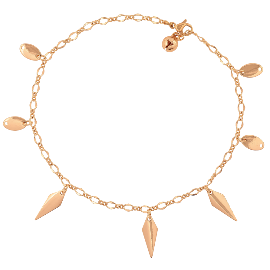 Браслет Xuping M&L колір 18К на ногу "Ланцюжок з підвісками" довжина 25см х 2-3мм фото №1