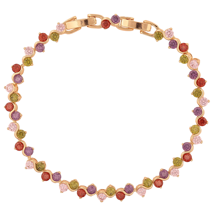 Браслет Xuping M&L колір 18К "Доріжка різнокольорових кристалів" довжина з дод. замком 18,19.5см х 5мм фото №8 Браслет Xuping M&L колір 18К "Доріжка різнокольорових кристалів" довжина з дод. замком 18,19.5см х 5мм фото №8