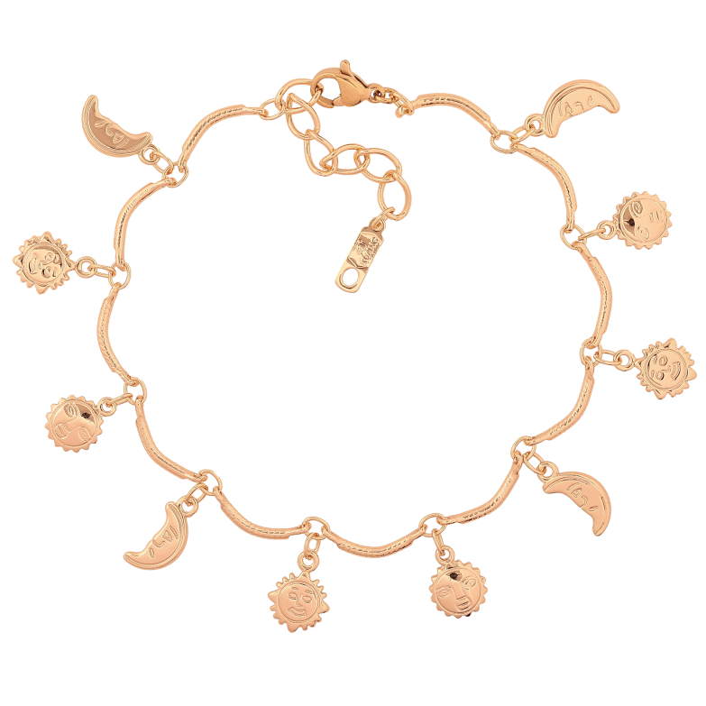 Браслет Xuping M&L колір 18К "Ланцюжок з підвісками" довжина з дод. ланцюжком 18.5-22см х 1.5мм фото №14