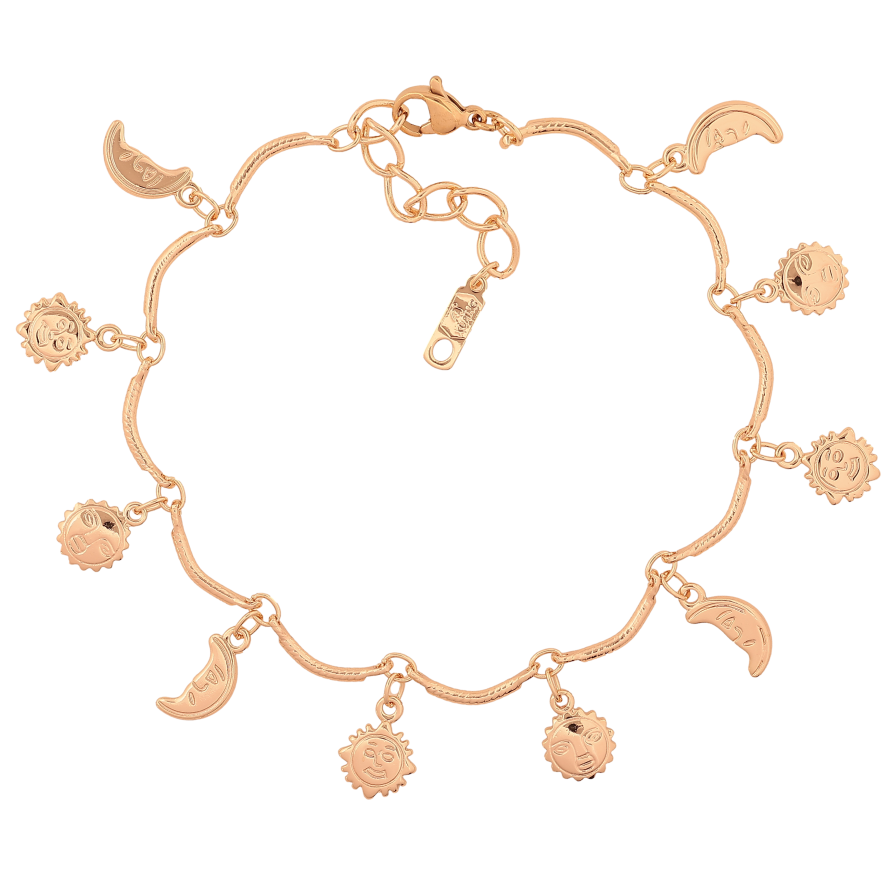 Браслет Xuping M&L колір 18К "Ланцюжок з підвісками" довжина з дод. ланцюжком 18.5-22см х 1.5мм фото №1