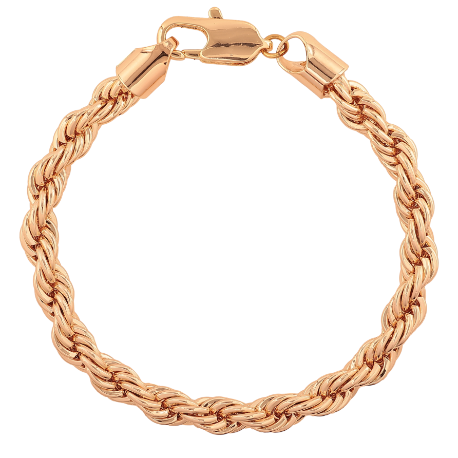 Браслет Xuping M&L цвет 18К "Цепочка плетение Веревка" длинна 21.5см х 7мм фото №1