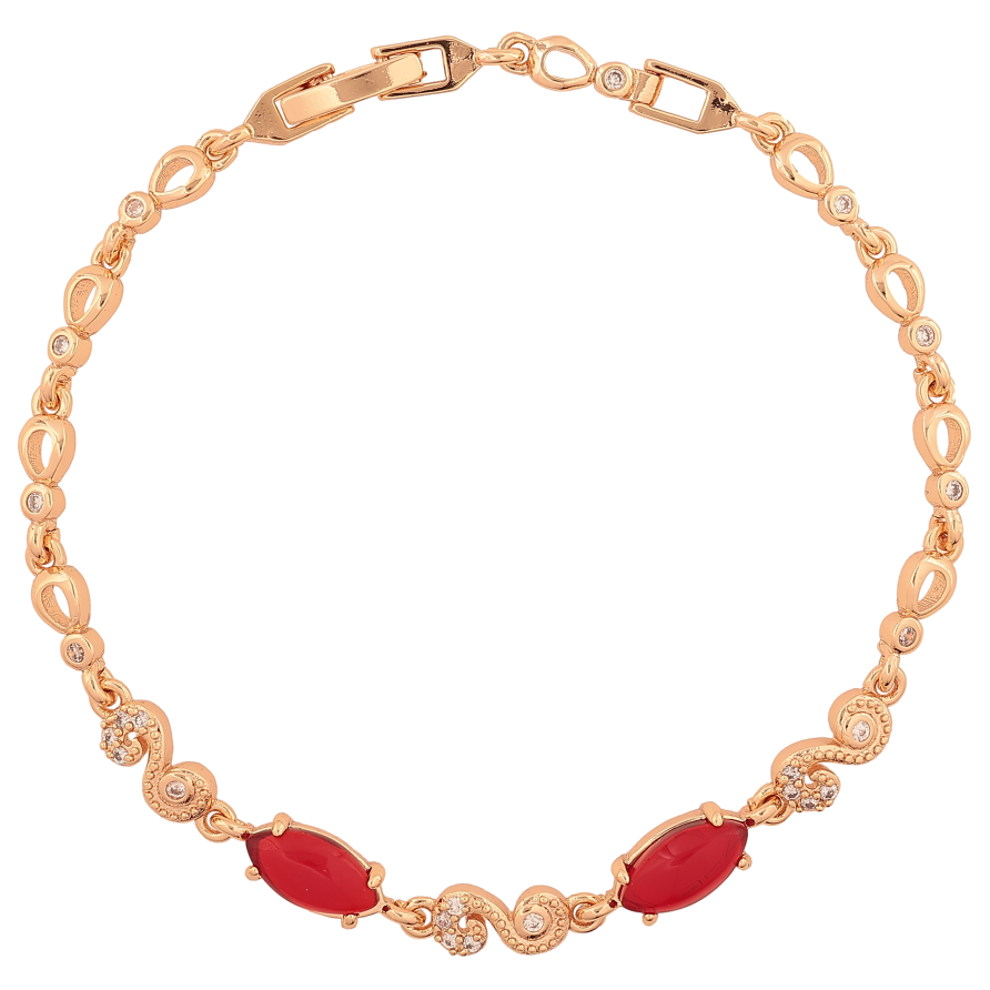 Браслет Xuping M&L колір 18К "Декоративний візерунок з червоними кристалами" довжина 19.5см х 3-5мм фото №1 Браслет Xuping M&L колір 18К "Декоративний візерунок з червоними кристалами" довжина 19.5см х 3-5мм фото №1