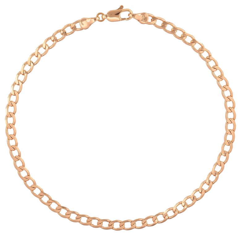 Браслет Xuping M&L колір 18К на ногу "Ланцюжок Панцирний" довжина 27см х 4мм фото №1