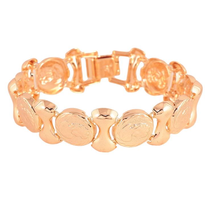 Браслет Xuping M&L колір 18К "Декоративний візерунок" довжина 20см х 15-18мм фото №9