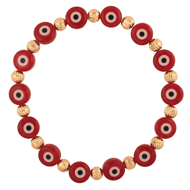 Браслет Xuping M&L колір 18К "Бусини оберіг Око Фатіми" на гумці, вільний розмір, бусин 5-8мм фото №10 Браслет Xuping M&L колір 18К "Бусини оберіг Око Фатіми" на гумці, вільний розмір, бусин 5-8мм фото №10