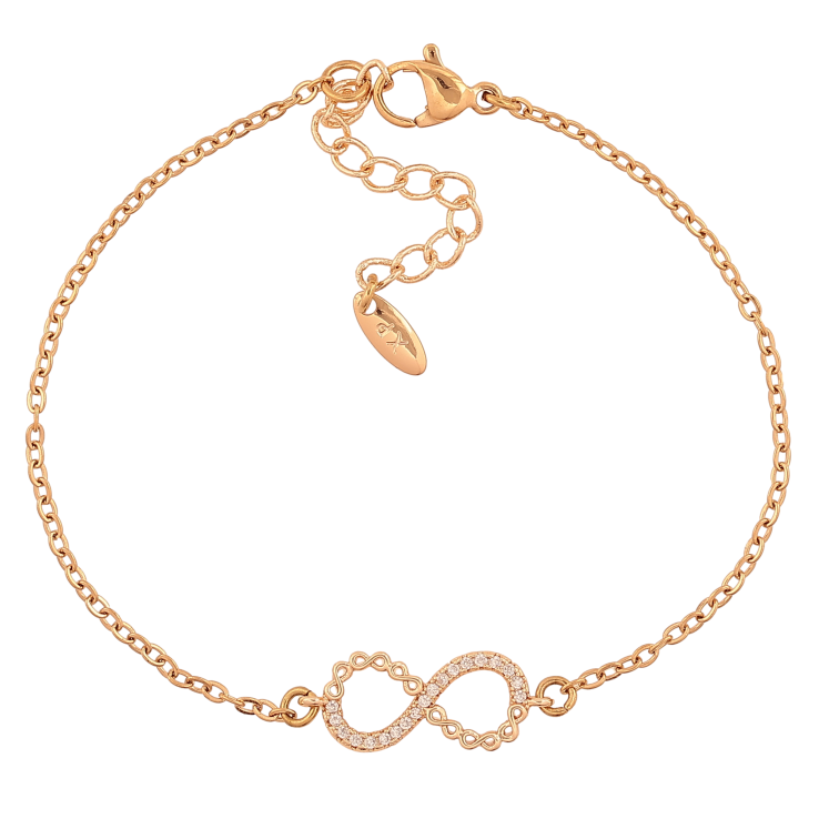 Браслет Xuping M&L колір 18К "Ланцюжок із вставкою знак нескінченності" довжина з дод. ланцюжком 17-19.5см х 2-8мм фото №17