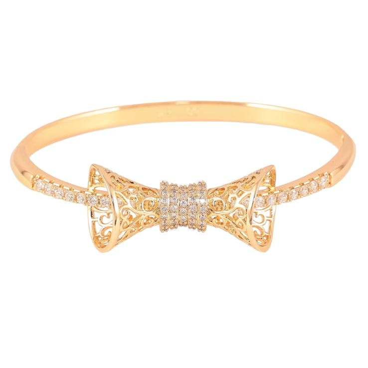 Браслет Xuping Позолота 18K "Ажурний бантик" ø 6см фото №5