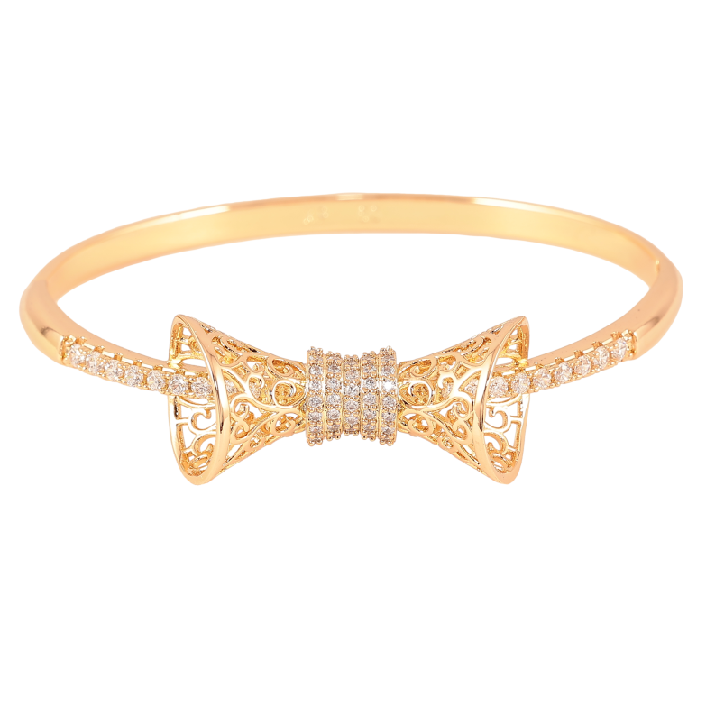 Браслет Xuping Позолота 18K "Ажурний бантик" ø 6см фото №1 Браслет Xuping Позолота 18K "Ажурний бантик" ø 6см фото №1