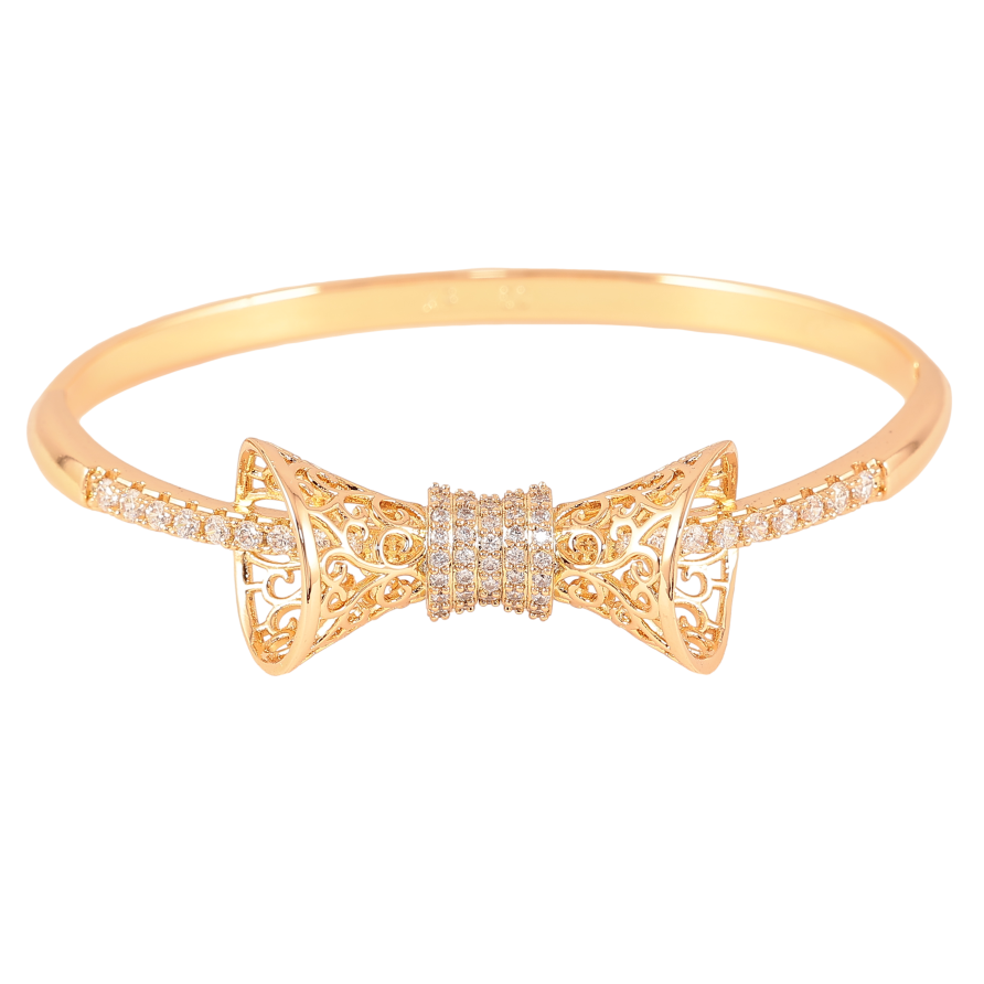 Браслет Xuping Позолота 18K "Ажурний бантик" ø 6см фото №1 Браслет Xuping Позолота 18K "Ажурний бантик" ø 6см фото №1