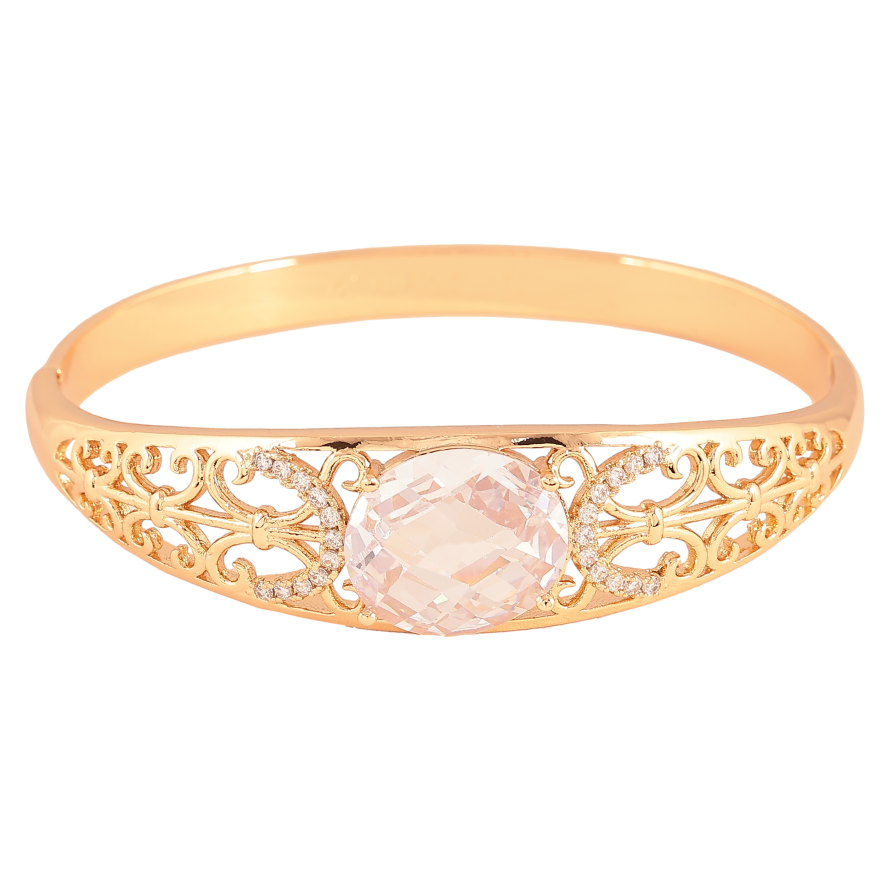 Браслет Xuping цвет Позолота 18K "Ажурный орнамент с вставкой кристалл" ø 6см фото №1