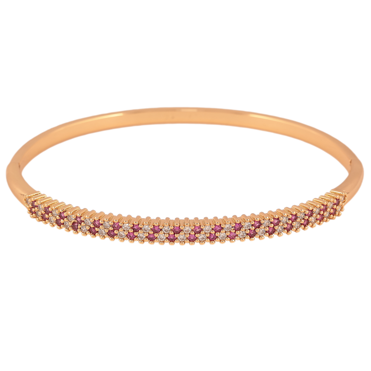 Браслет Xuping колір Позолота 18K "Інкрустація біло-рожевими кристалами" ø 6см фото №25