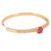 Браслет Xuping Позолота 18K "Інкрустація цирконій та вставка малиновий кристал" ø 6см фото №2