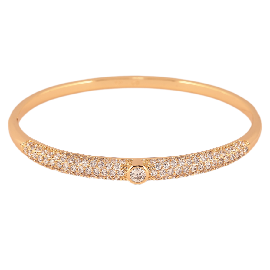 Браслет Xuping цвет Позолота 18K "Инкрустация кристаллами" ø 6см фото №1