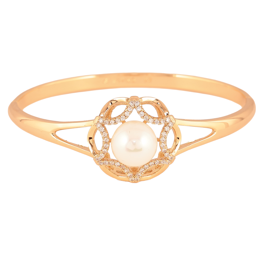 Браслет Xuping цвет Позолота 18K "Орнамент с жемчужиной" ø 5,8см фото №1