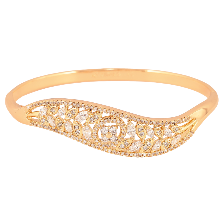 Браслет Xuping колір Позолота 18K "Рослинний орнамент з кристалами" ø 6см фото №18