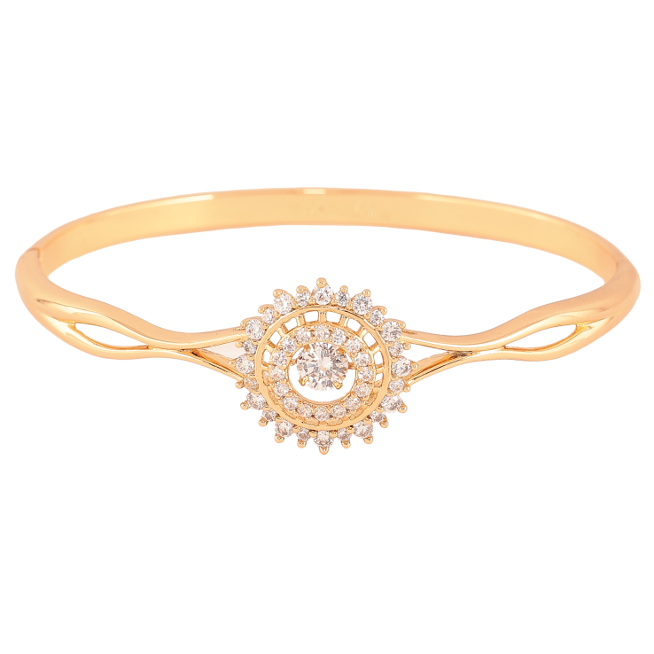 Браслет Xuping колір Позолота 18K "Візерунок з "Танцюючим кристалом" ø 6см фото №2