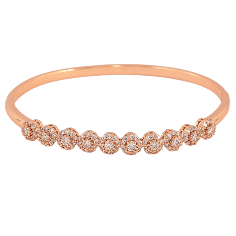 Браслет Xuping колір Позолота РО "Доріжка кіл з кристалами" ø 6см фото №1 Браслет Xuping колір Позолота РО "Доріжка кіл з кристалами" ø 6см фото №1