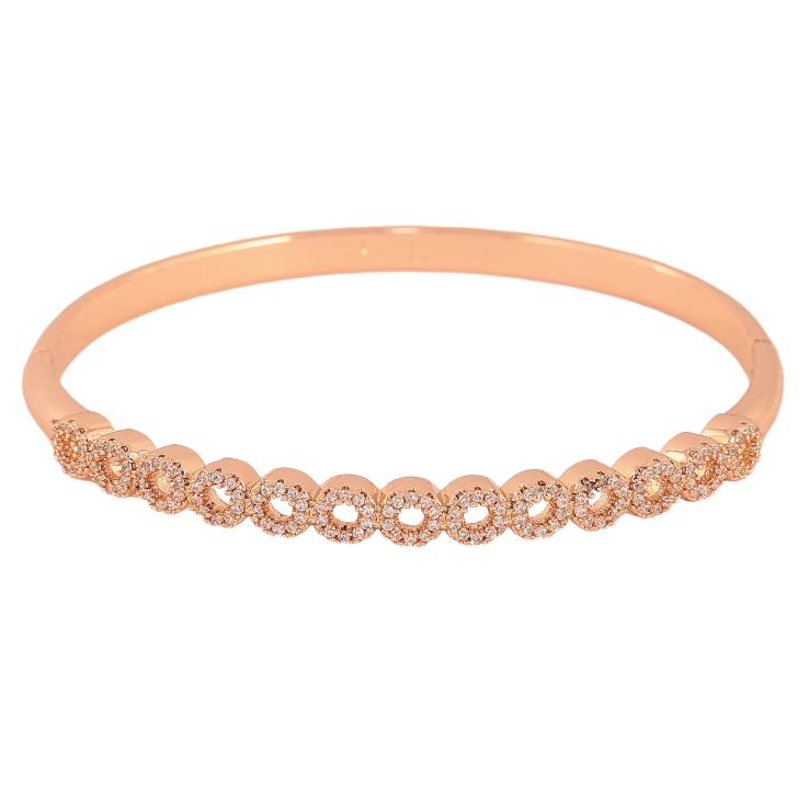 Браслет Xuping колір Позолота РО "Доріжка кілець з кристалами" ø 6см фото №17