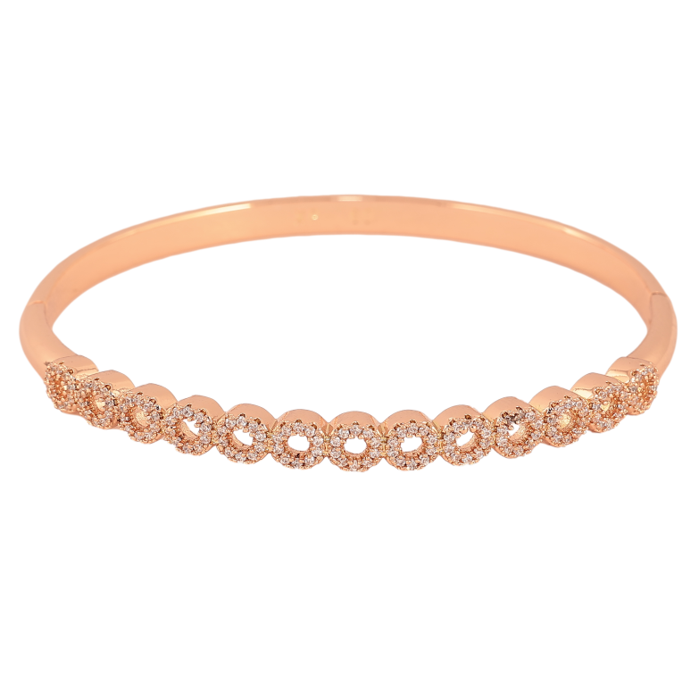 Браслет Xuping колір Позолота РО "Доріжка кілець з кристалами" ø 6см фото №1 Браслет Xuping колір Позолота РО "Доріжка кілець з кристалами" ø 6см фото №1