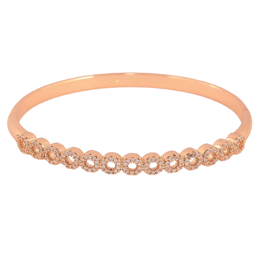 Браслет Xuping колір Позолота РО "Доріжка кілець з кристалами" ø 6см фото №1 Браслет Xuping колір Позолота РО "Доріжка кілець з кристалами" ø 6см фото №1