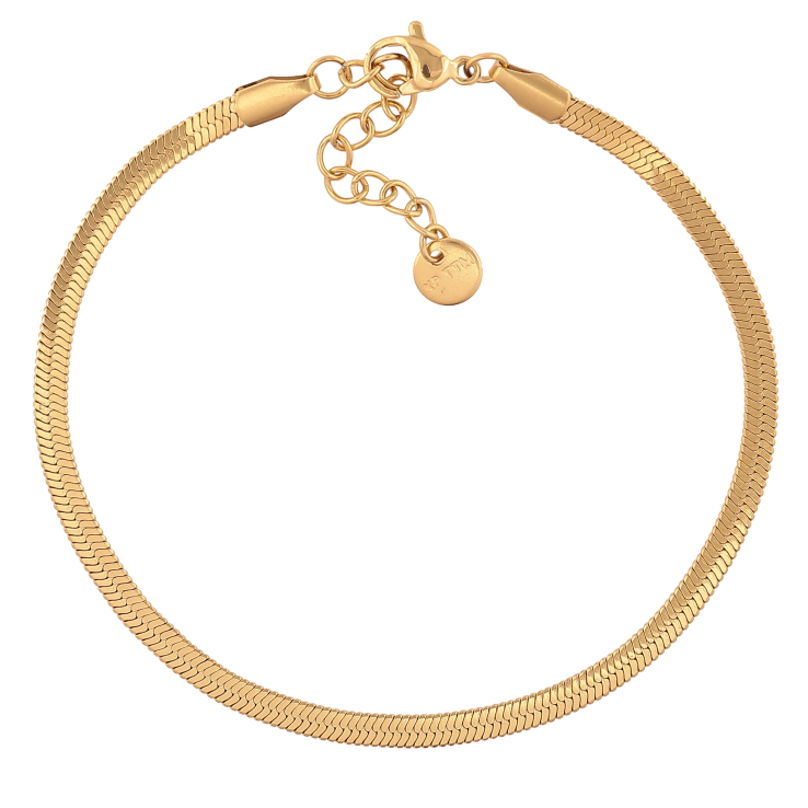 Браслет Xuping ТТМ Stainless Steel цвет 14К "Цепочка Снейк" длина с доп. цепочкой 19-22см х 3мм фото №1