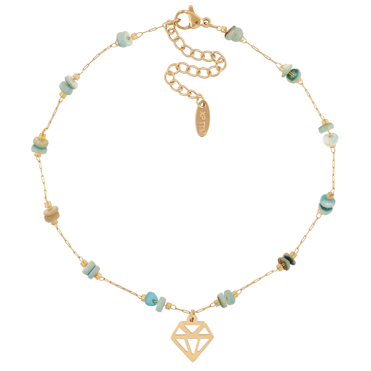 Браслет Xuping ТТМ Stainless Steel колір 14К на ногу "Ланцюжок з намистинами та підвіскою" довжина з дод. ланцюжком 25-30см х 1-4мм фото №11 Браслет Xuping ТТМ Stainless Steel колір 14К на ногу "Ланцюжок з намистинами та підвіскою" довжина з дод. ланцюжком 25-30см х 1-4мм фото №11