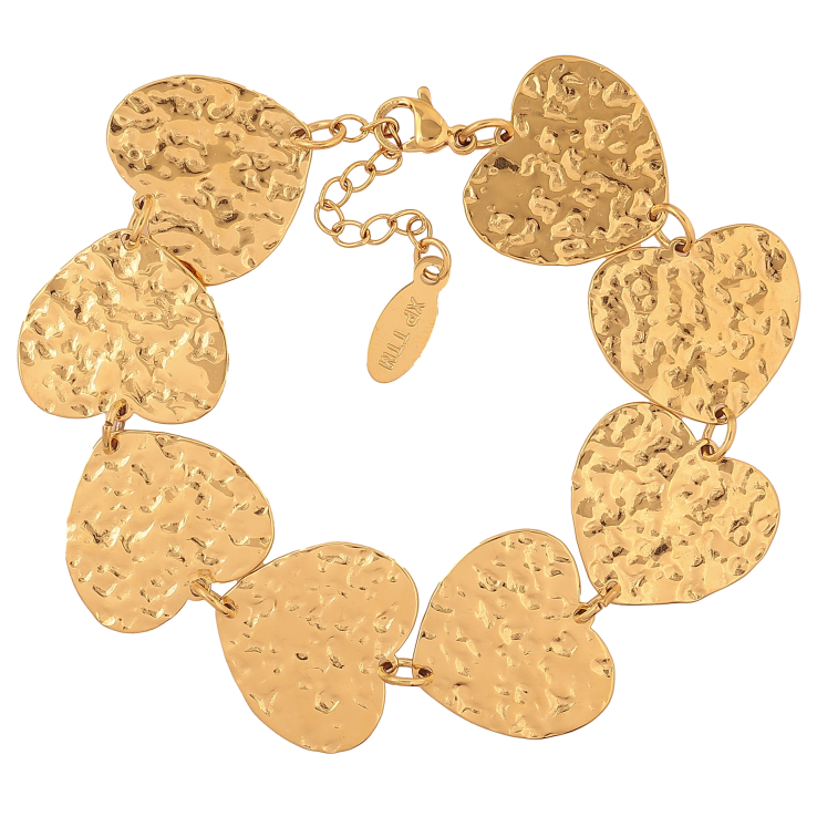 Браслет Xuping ТТМ Stainless Steel колір 14К "Сердечки" довжина з дод. ланцюжком 16.5-19.5см х 19мм фото №21