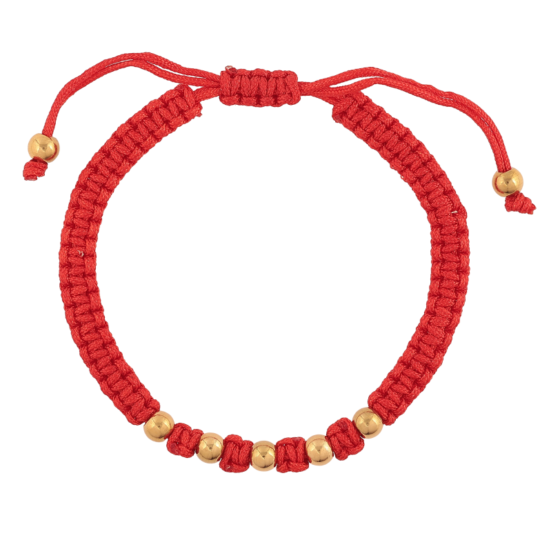 Браслет Xuping ТТМ Stainless Steel колір 14К "Червоний плетений шнур з намистинами" на затяжці, довжина 15-24см х 6мм фото №16 Браслет Xuping ТТМ Stainless Steel колір 14К "Червоний плетений шнур з намистинами" на затяжці, довжина 15-24см х 6мм фото №16