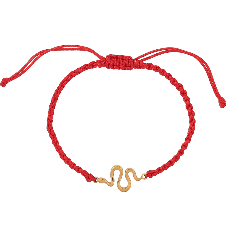 Браслет Xuping ТТМ Stainless Steel колір 14К "Червоний шнур із вставкою змія" на затяжці 15-24см х 2мм фото №1 Браслет Xuping ТТМ Stainless Steel колір 14К "Червоний шнур із вставкою змія" на затяжці 15-24см х 2мм фото №1