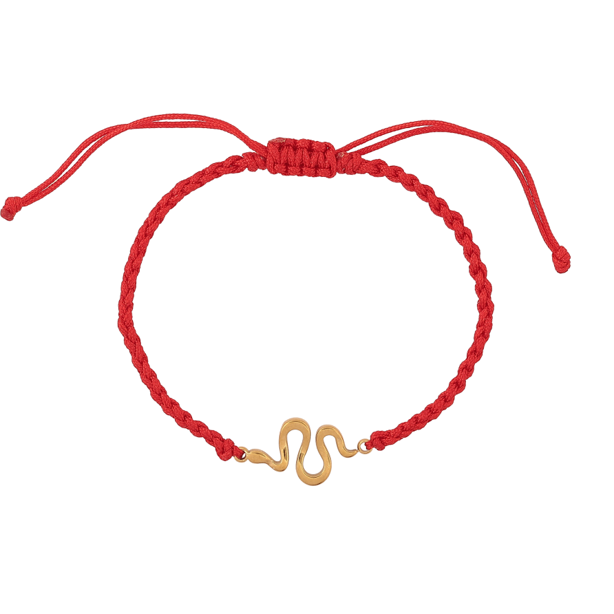 Браслет Xuping ТТМ Stainless Steel колір 14К "Червоний шнур із вставкою змія" на затяжці 15-24см х 2мм фото №1 Браслет Xuping ТТМ Stainless Steel колір 14К "Червоний шнур із вставкою змія" на затяжці 15-24см х 2мм фото №1