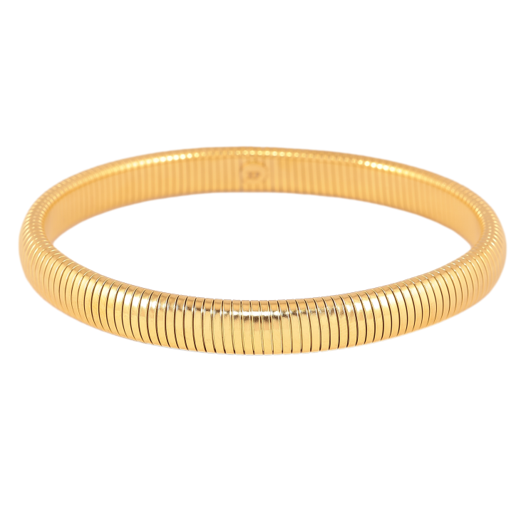 Браслет гнучкий Xuping ТТМ Stainless Steel колір 14К "Декоративний візерунок ø 6.3см х 8мм фото №10