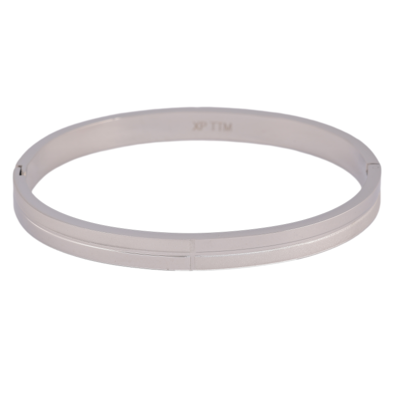 Браслет Xuping ТТМ Stainless Steel цвет Родий "Декоративный узор, шир. 6мм" ø 6см фото №1