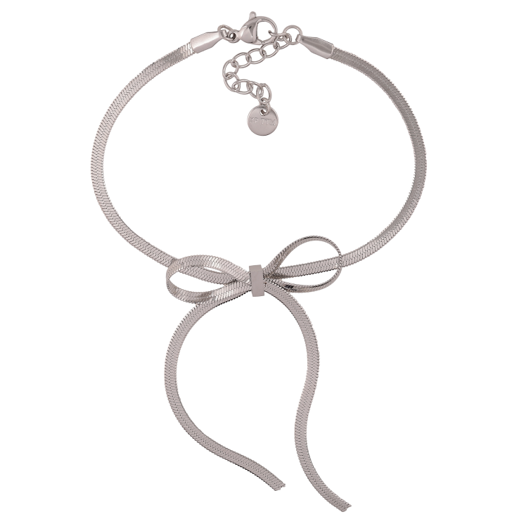 Браслет Xuping ТТМ Stainless Steel колір Родій "Бант" довжина з дод. ланцюжком 18-21см х 2.5мм фото №13 Браслет Xuping ТТМ Stainless Steel колір Родій "Бант" довжина з дод. ланцюжком 18-21см х 2.5мм фото №13