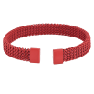Браслет Xuping ТТМ Stainless Steel колір Родій "Декоративний візерунок пружинка, фарбування червоною емаллю, шир. 10мм" ø 6см фото №2