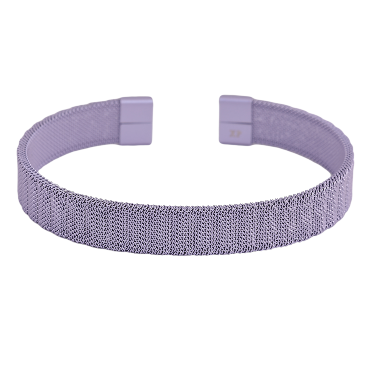 Браслет Xuping ТТМ Stainless Steel колір Родій "Декоративний візерунок, фарбування бузковою емаллю, шир. 10мм" ø 6см фото №17