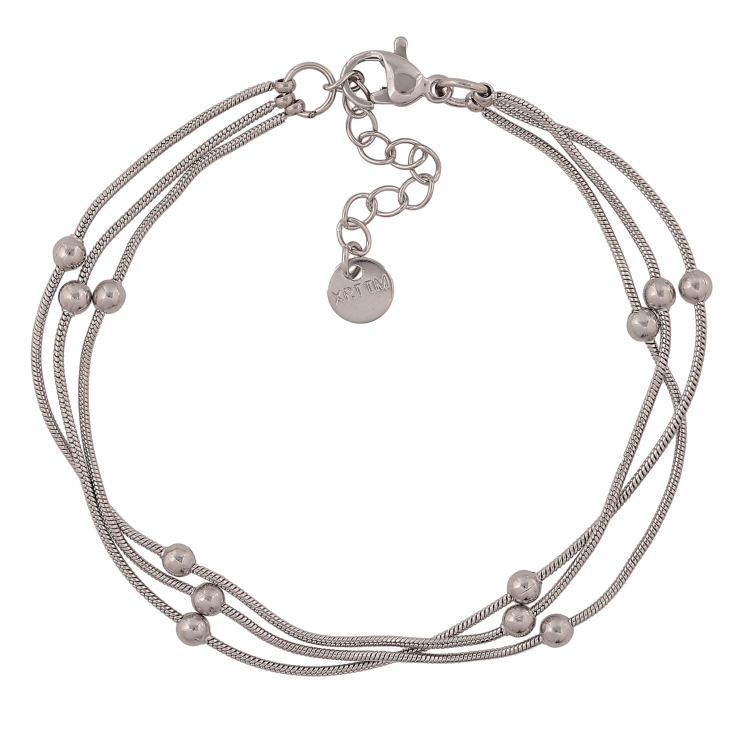 Браслет Xuping ТТМ Stainless Steel колір Родій "Потрійний ланцюжок з намистинами" довжина з дод. ланцюжком 17-20см х 3мм фото №13 Браслет Xuping ТТМ Stainless Steel колір Родій "Потрійний ланцюжок з намистинами" довжина з дод. ланцюжком 17-20см х 3мм фото №13