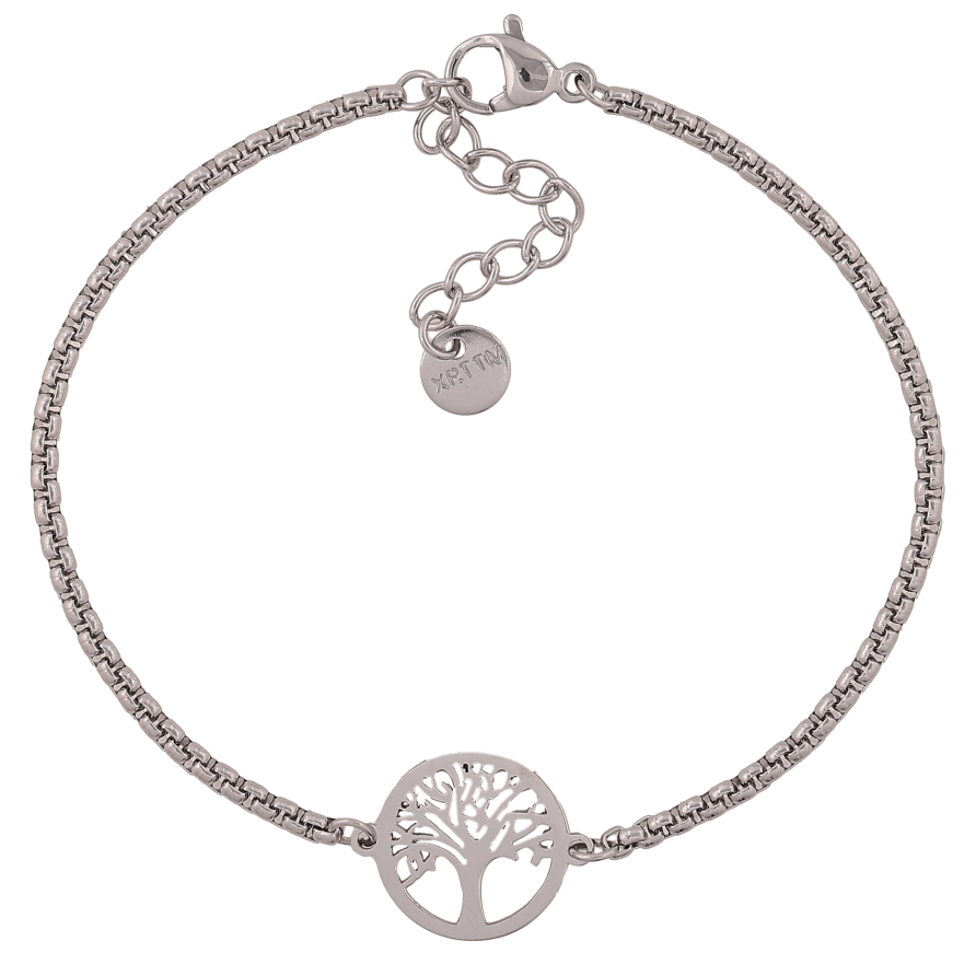 Браслет Xuping ТТМ Stainless Steel колір Родій "Дерево життя" довжина з дод. ланцюжком 17.5-20.5см х 2-13мм фото №1