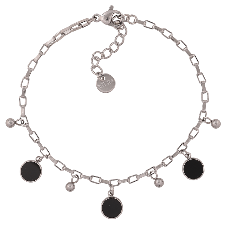 Браслет Xuping ТТМ Stainless Steel колір Родій "Ланцюжок з підвісками" довжина з дод. ланцюжком 17-20см х 2мм фото №10 Браслет Xuping ТТМ Stainless Steel колір Родій "Ланцюжок з підвісками" довжина з дод. ланцюжком 17-20см х 2мм фото №10