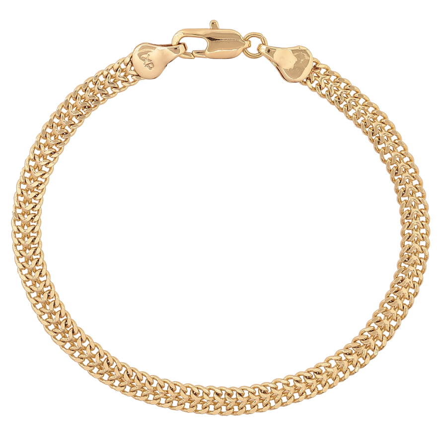 Браслет Xuping колір Позолота 14K "Ланцюжок подвійний Панцирний" розмір 19см х 5-мм фото №1 Браслет Xuping колір Позолота 14K "Ланцюжок подвійний Панцирний" розмір 19см х 5-мм фото №1
